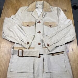 Gordon &‎ Ferguson Field Stream Men's Vintage Belted Corduroy Pea Coat Size 42